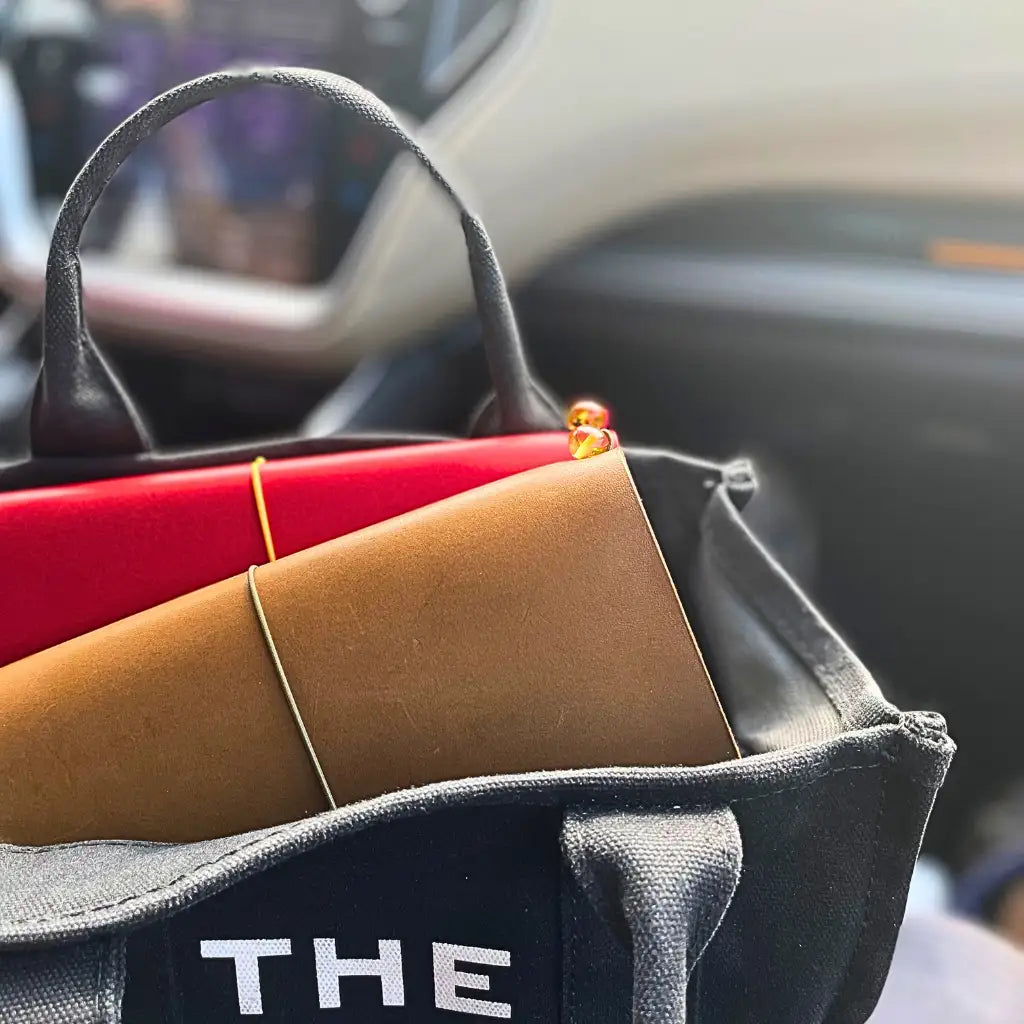 bielinis-atlas-journals-in-tote-bag-on-car-seat.webp