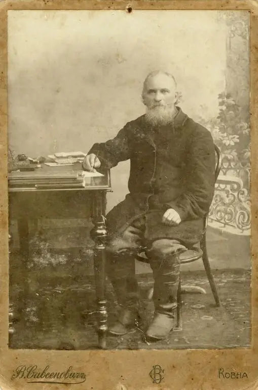 Vintage portrait of Jurgis Bielinis, inspiration behind the handmade traveler’s journal collection.