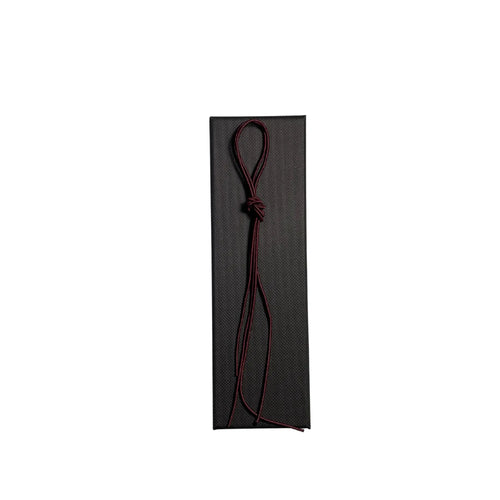 Elastic cord closure for handmade leather traveler’s journal in burgundy, available in various colors.