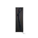 Elastic cord closure for handmade leather traveler’s journal in navy blue, available in various colors.