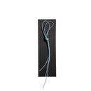 Elastic cord closure for handmade leather traveler’s journal in sky blue, available in various colors.