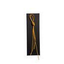Elastic cord closure for handmade leather traveler’s journal in yellow, available in various colors.